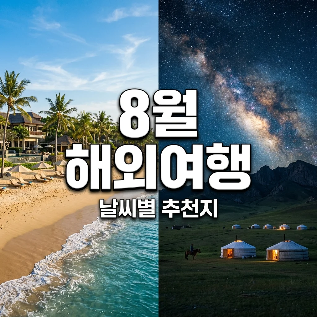 8월 해외여행지 추천 BEST 5! 날씨·예산별 완벽 가이드