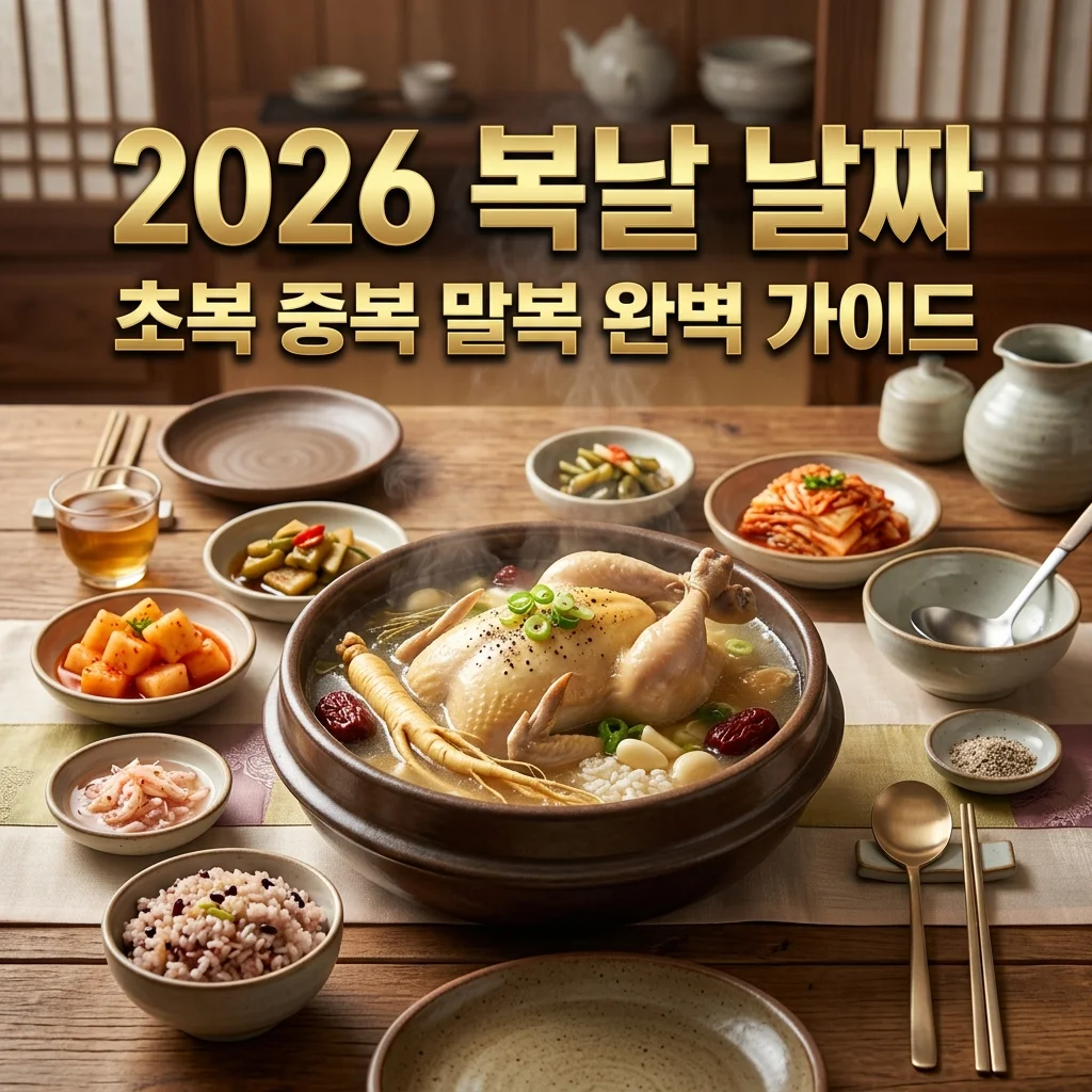 2026년 복날 날짜 총정리! 초복 중복 말복 보양식 추천 및 건강관리 팁