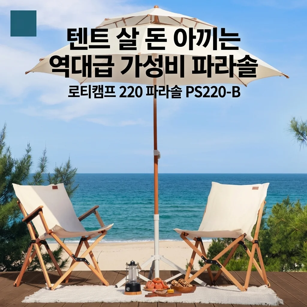 로티캠프 220 파라솔 PS220-B, 텐트 살 돈 굳게 만든 역대급 가성비 꿀템!