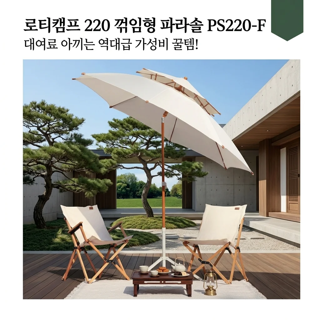 로티캠프 220 꺾임형 파라솔 PS220-F, 대여료 아끼는 역대급 가성비 꿀템!