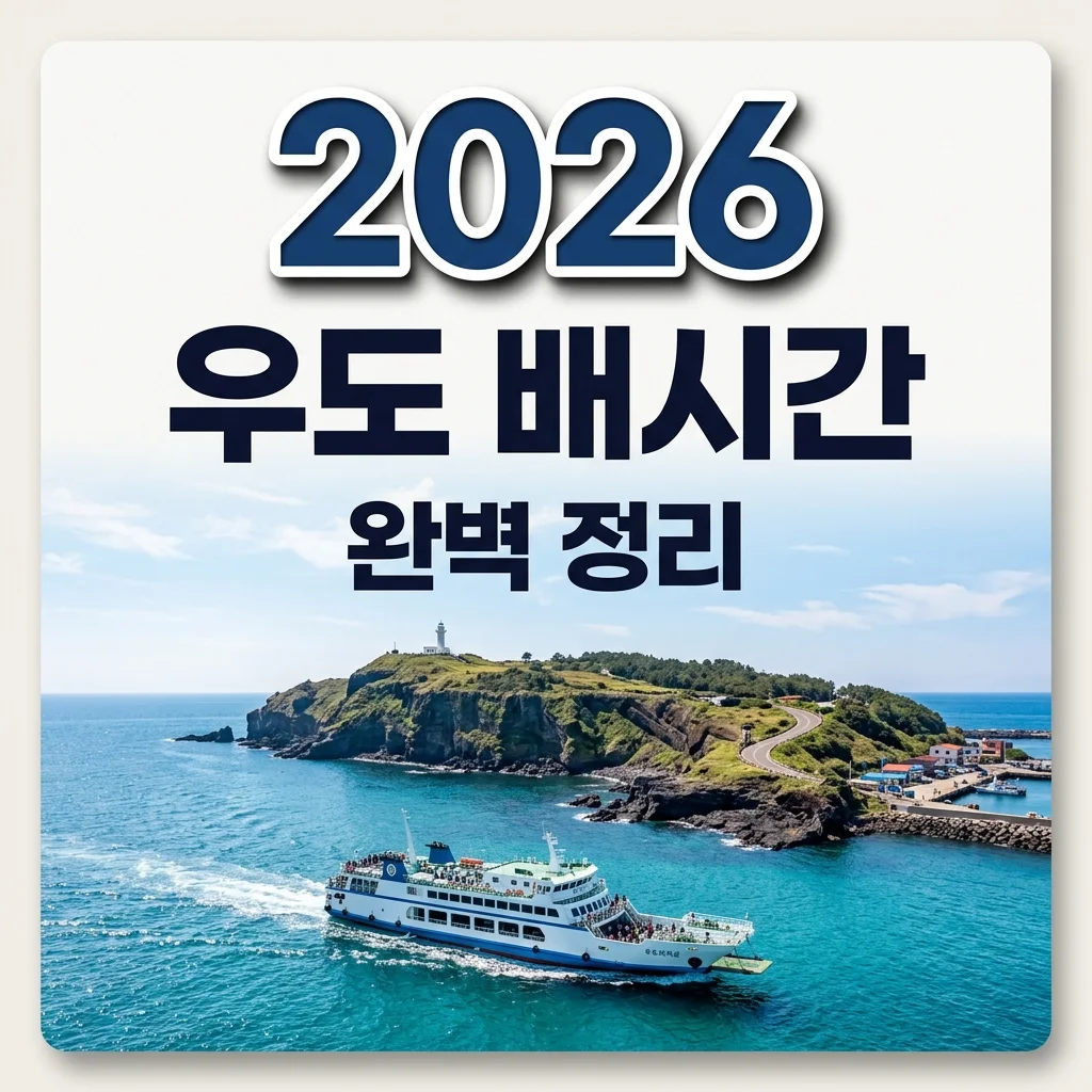 우도 배시간 2026 최신 총정리! 성산항 종달항 요금 및 차량 승선 팁