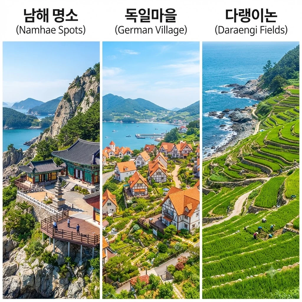 한눈에 보는 남해 가볼만한곳 BEST 7 요약