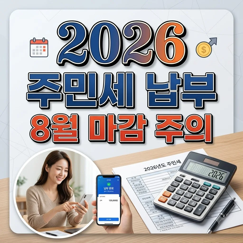 주민세 납부기간 및 방법 총정리: 8월 31일까지 안 내면 가산세?