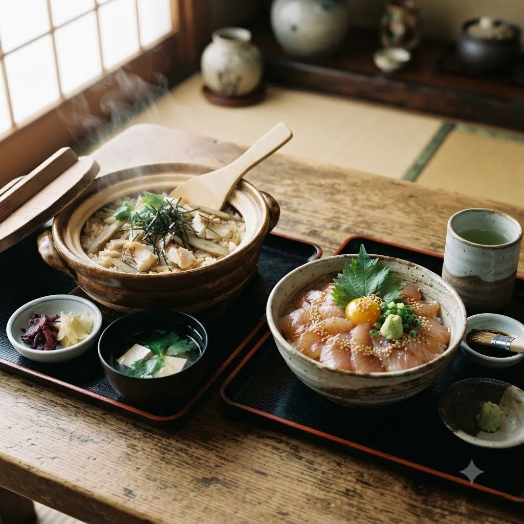 마쓰야마의 꽃, 도미밥(타이메시) 완벽 비교