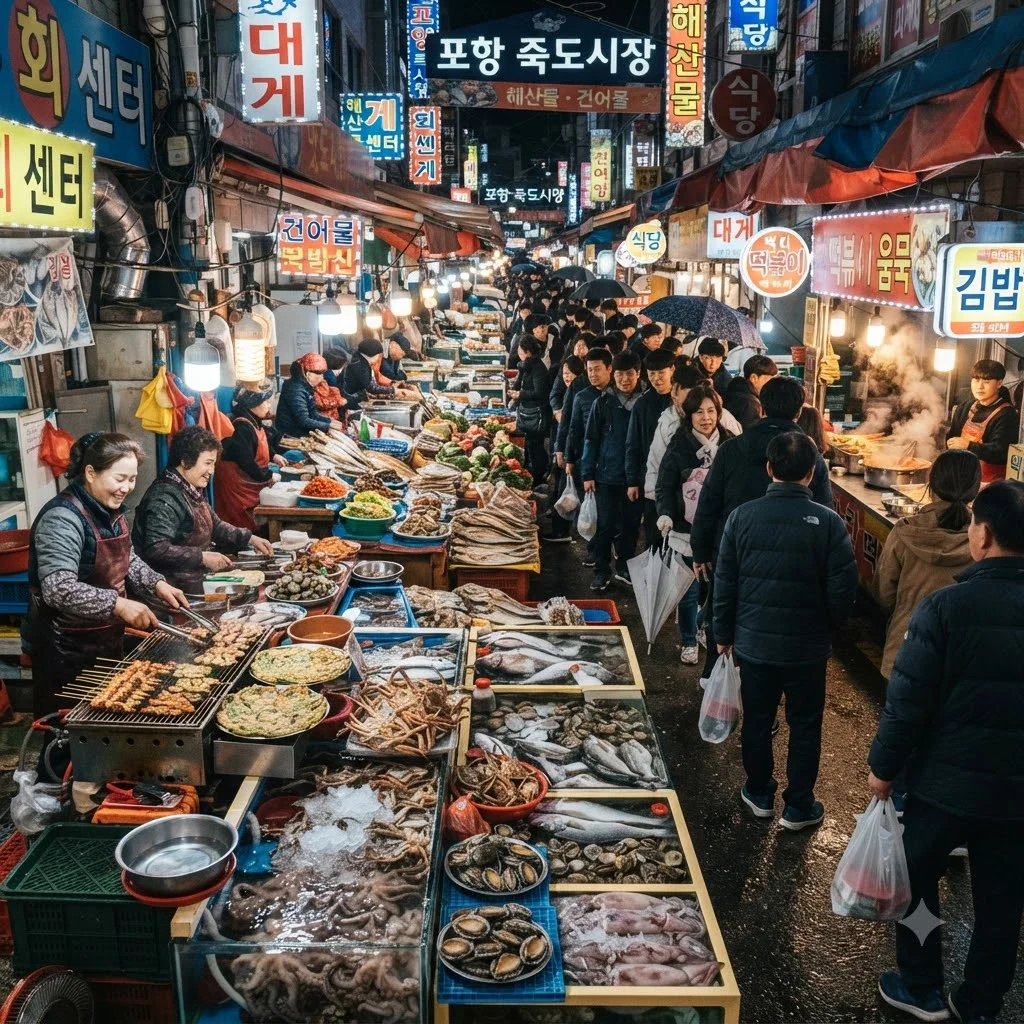 먹거리 천국 죽도시장 & 인생샷 성지 이가리 닻 전망대