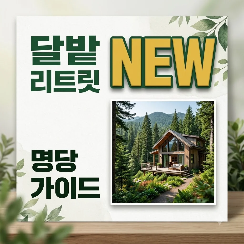 평창 달밭리트릿 예약 명당 가이드: 신상 캠핑장 완벽 정복법