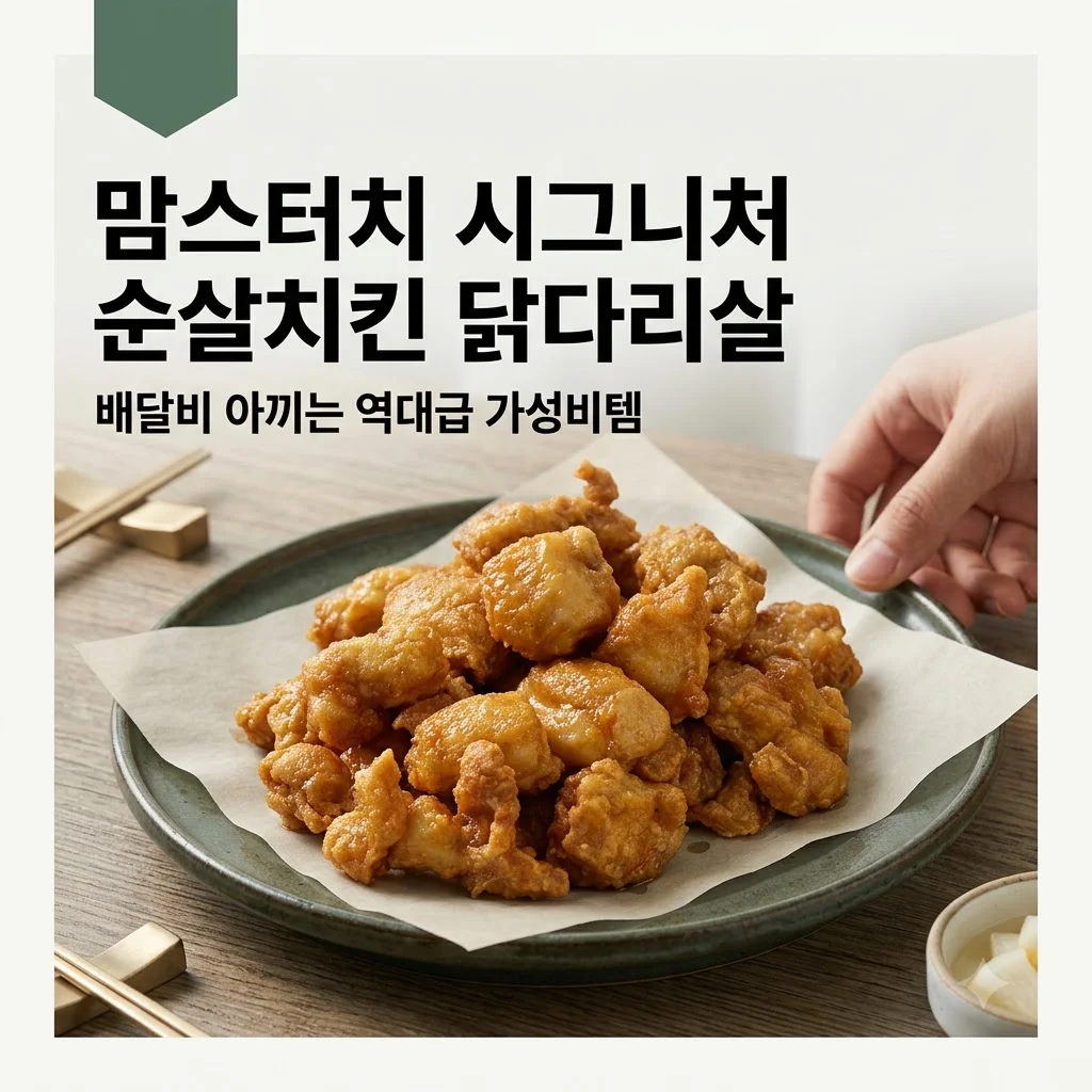 맘스터치 시그니처 순살치킨 닭다리살, 배달비 아끼는 역대급 가성비템