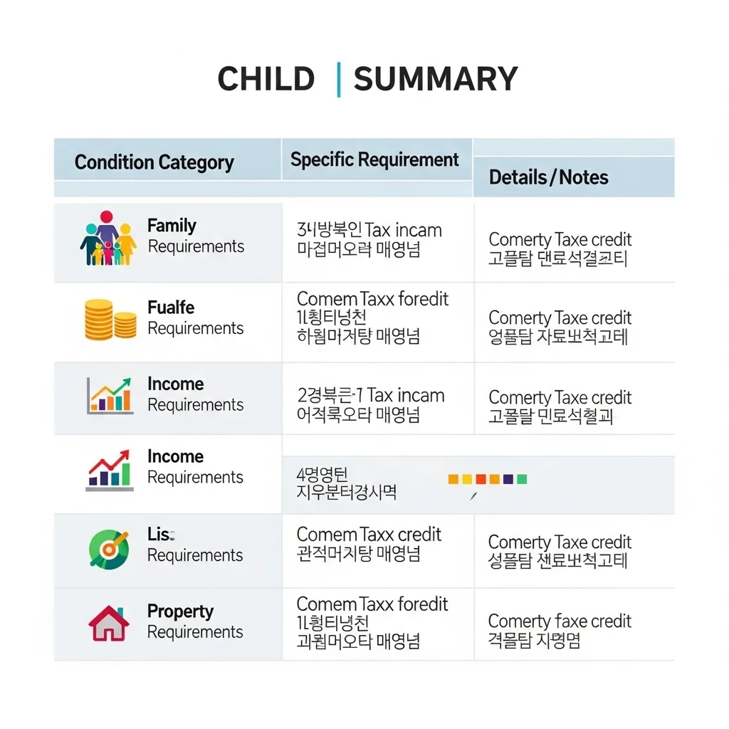 자녀장려금 지급조건 핵심 요약표