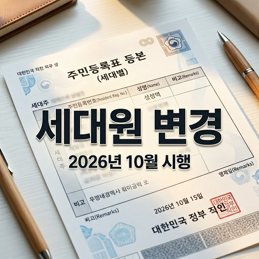 재혼가정 등본 표기 변경 2026년 10월 '배우자의 자녀'→'세대원'