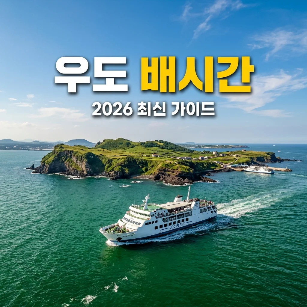 우도 배시간 총정리! 성산항 배편 예약 및 차량승선 조건 (2026 최신)
