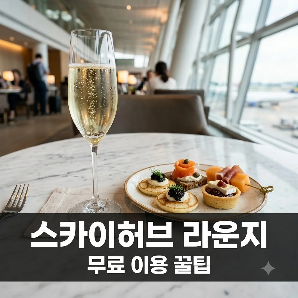 인천공항 스카이허브 라운지 이용권 총정리: 무료 카드부터 할인 꿀팁까지