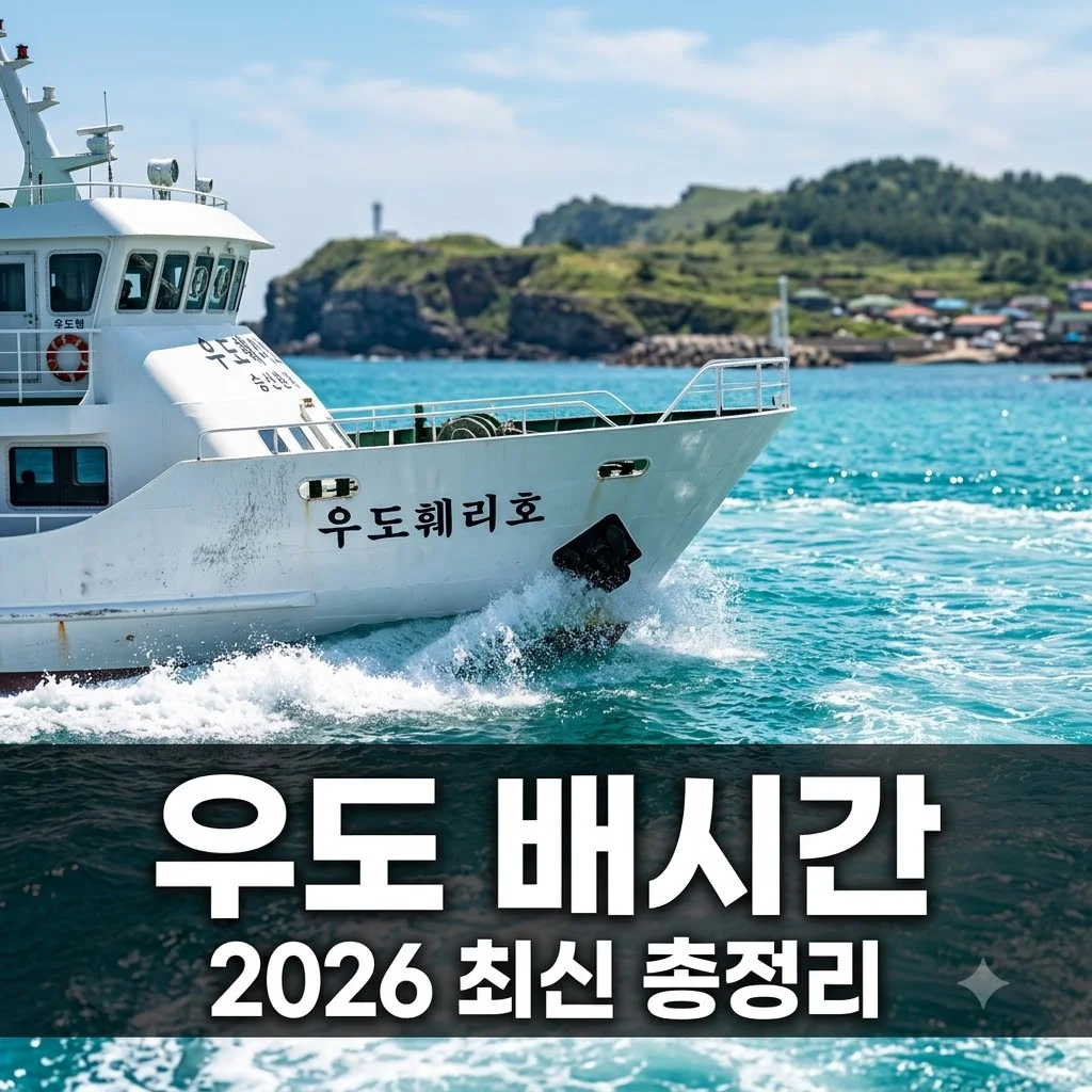 우도 배시간 총정리! 성산항 종달항 시간표, 요금 및 차량선적 꿀팁 (2026 최신)