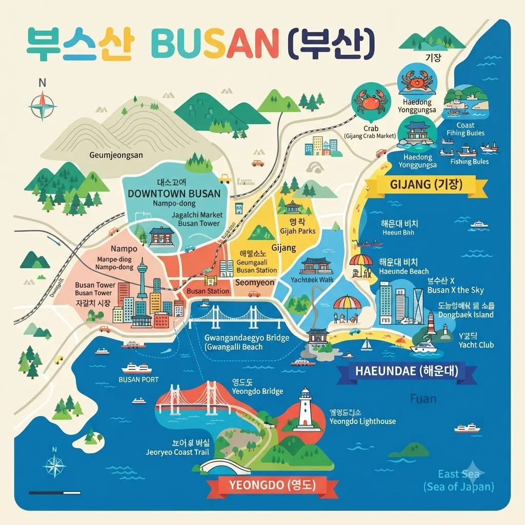 한눈에 보는 부산 지역별 추천 명소 TOP 10