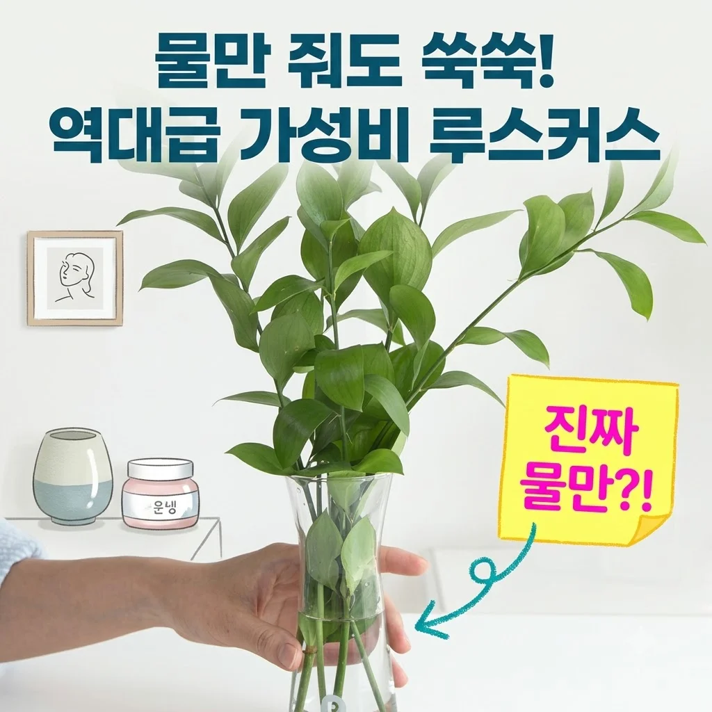 루스커스 수경재배식물 소형 5줄기, 똥손도 성공하는 역대급 가성비 플랜테리어 비결