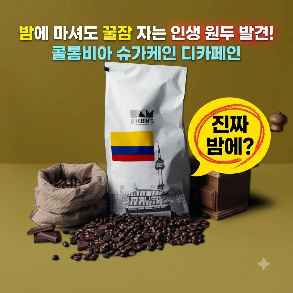 콜롬비아 슈가케인 디카페인 미니빈스 로스터리, 밤에 마셔도 꿀잠 자는 인생 원두 발견!