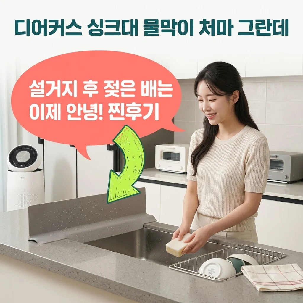 디어커스 싱크대 물막이 처마 그란데, 설거지 후 젖은 배는 이제 안녕! 찐후기