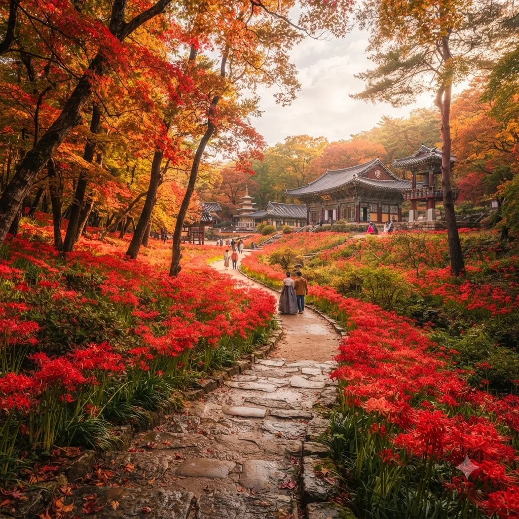 선운사 꽃무릇 개화시기와 올해 예상 절정일