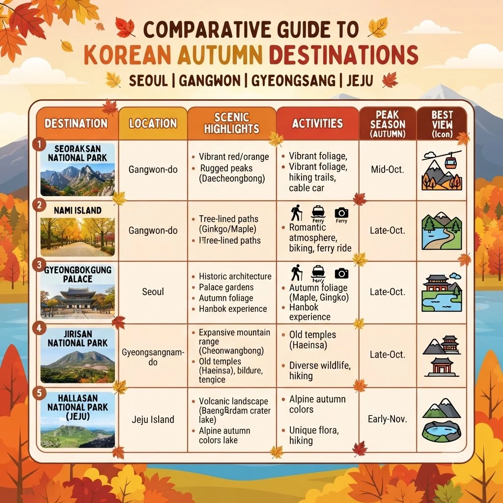 10월 여행지 추천 베스트 지역 한눈에 보기
