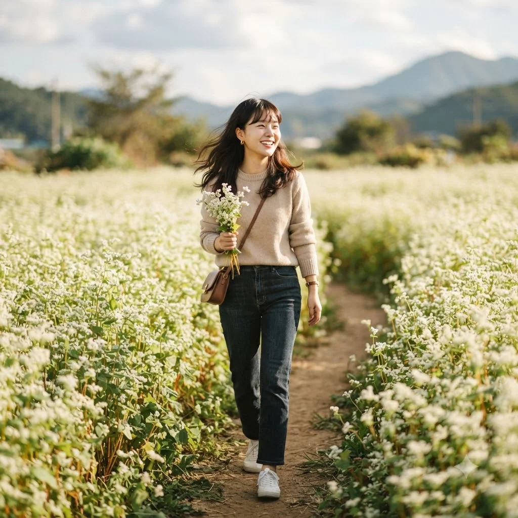 인생샷을 건질 수 있는 통도사 메밀밭 베스트 포토존